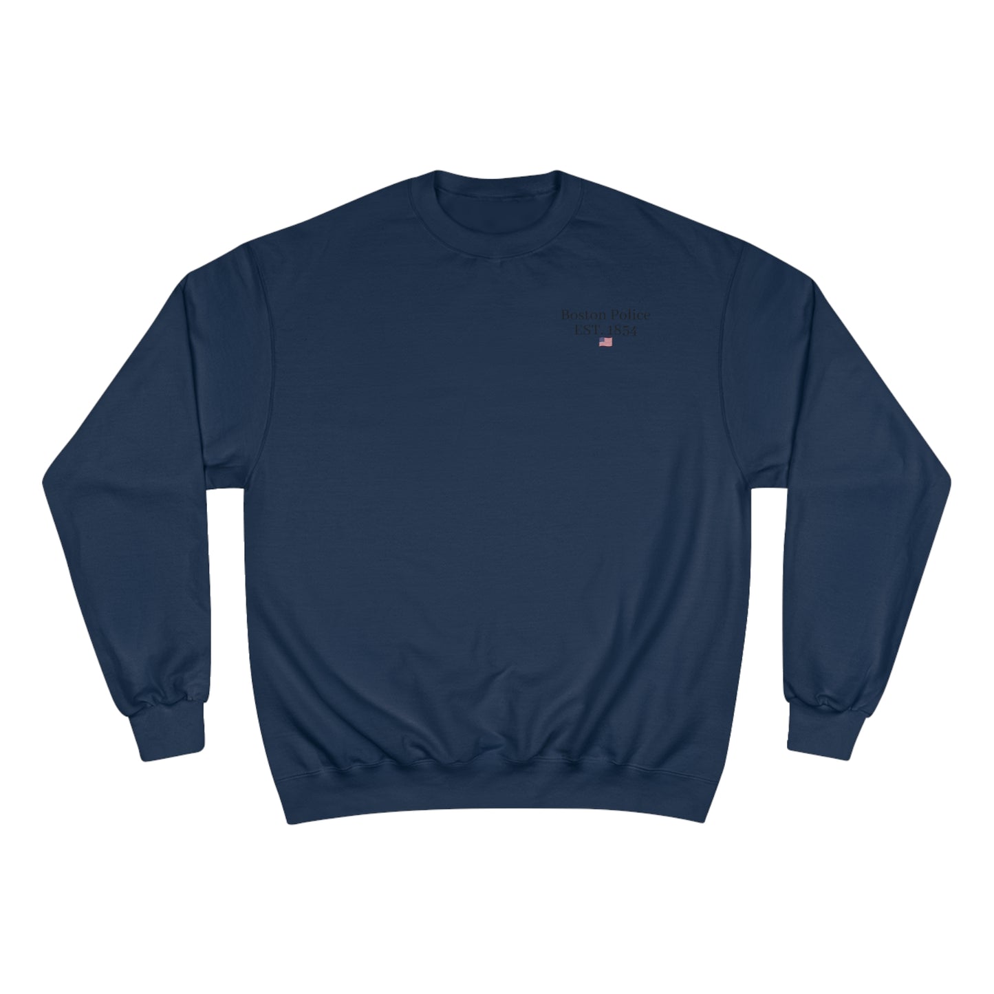 Boston Police (american flag) EST. 1854 Champion Sweatshirt (black writing)