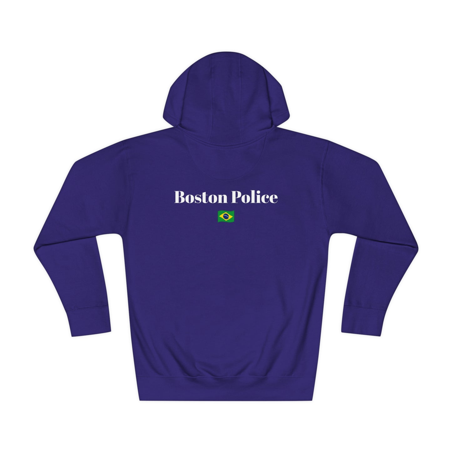 Boston Police (brazil flag) EST. 1854 Unisex Fleece Hoodie (white writing)