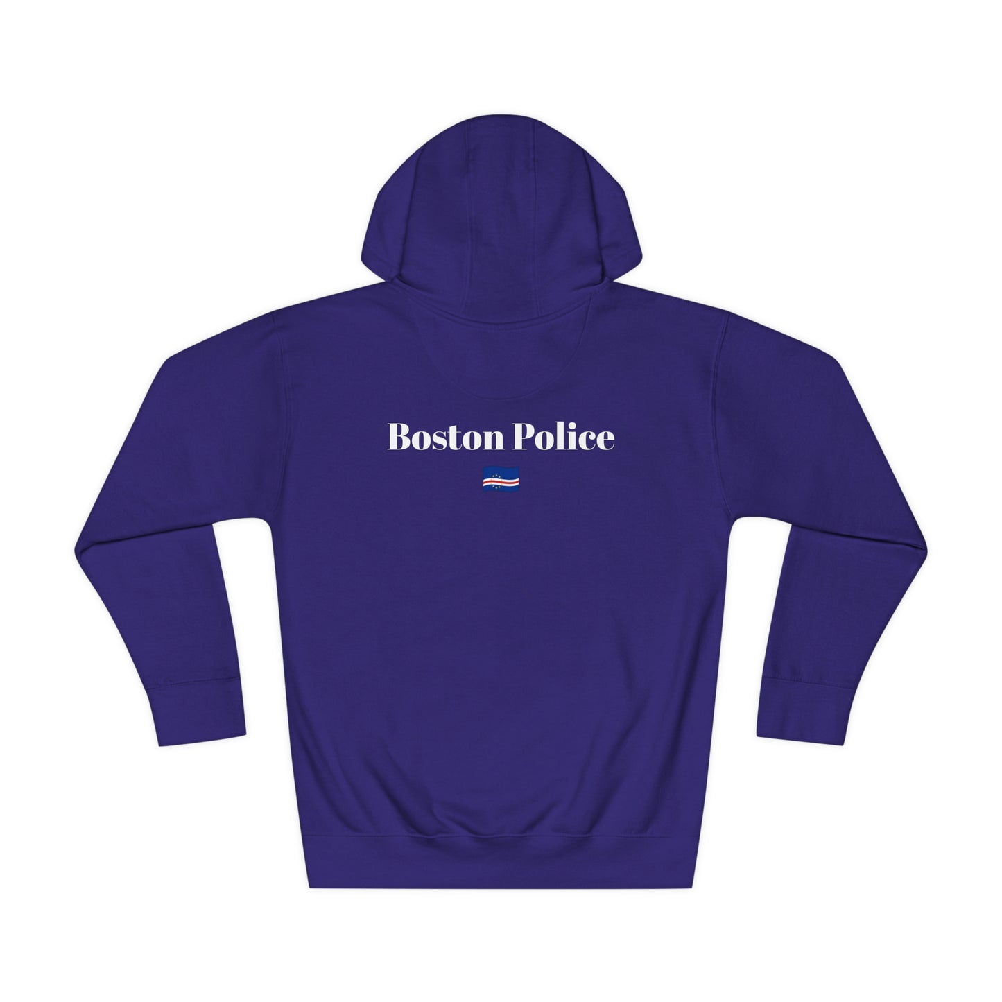 Boston Police (cape verde flag) EST. 1854 Unisex Fleece Hoodie (white writing )