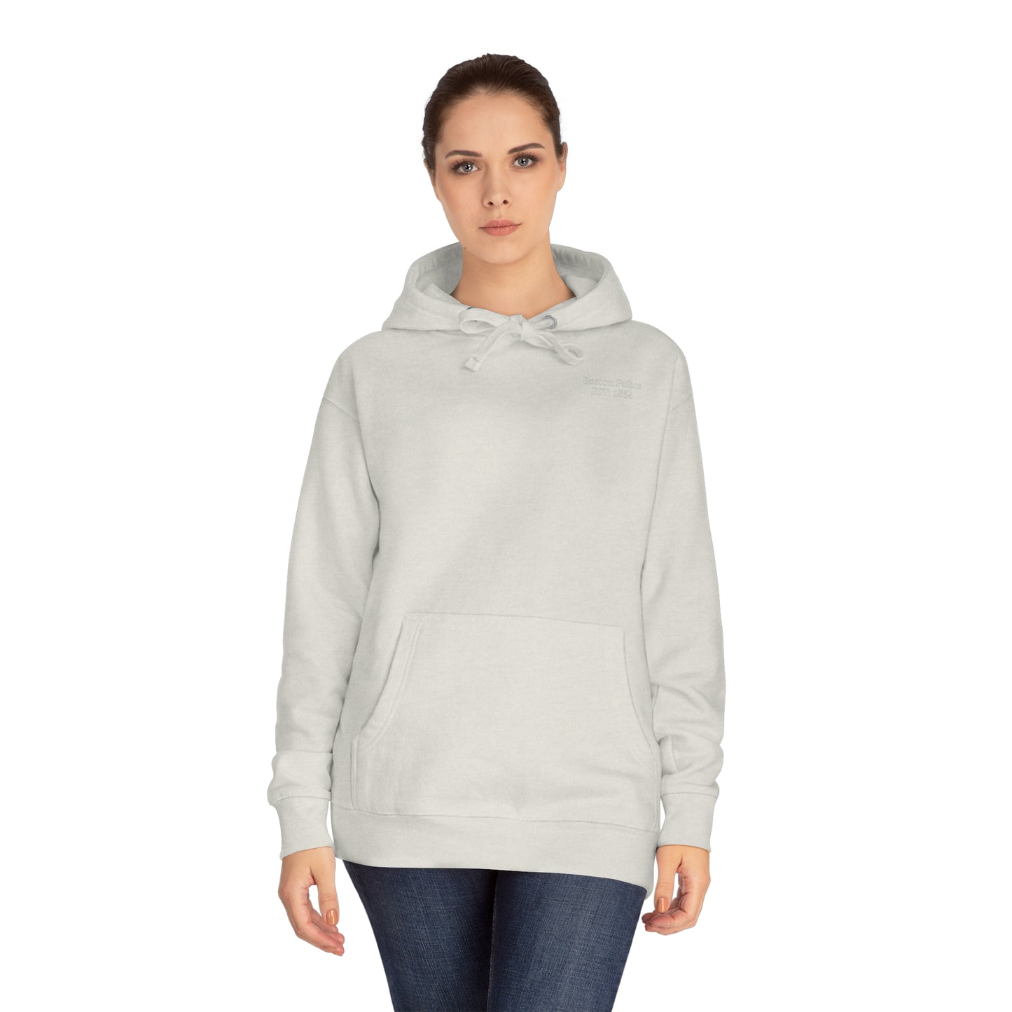 Boston Police (barbados flag) EST. 1854 Unisex Fleece Hoodie (white writing)