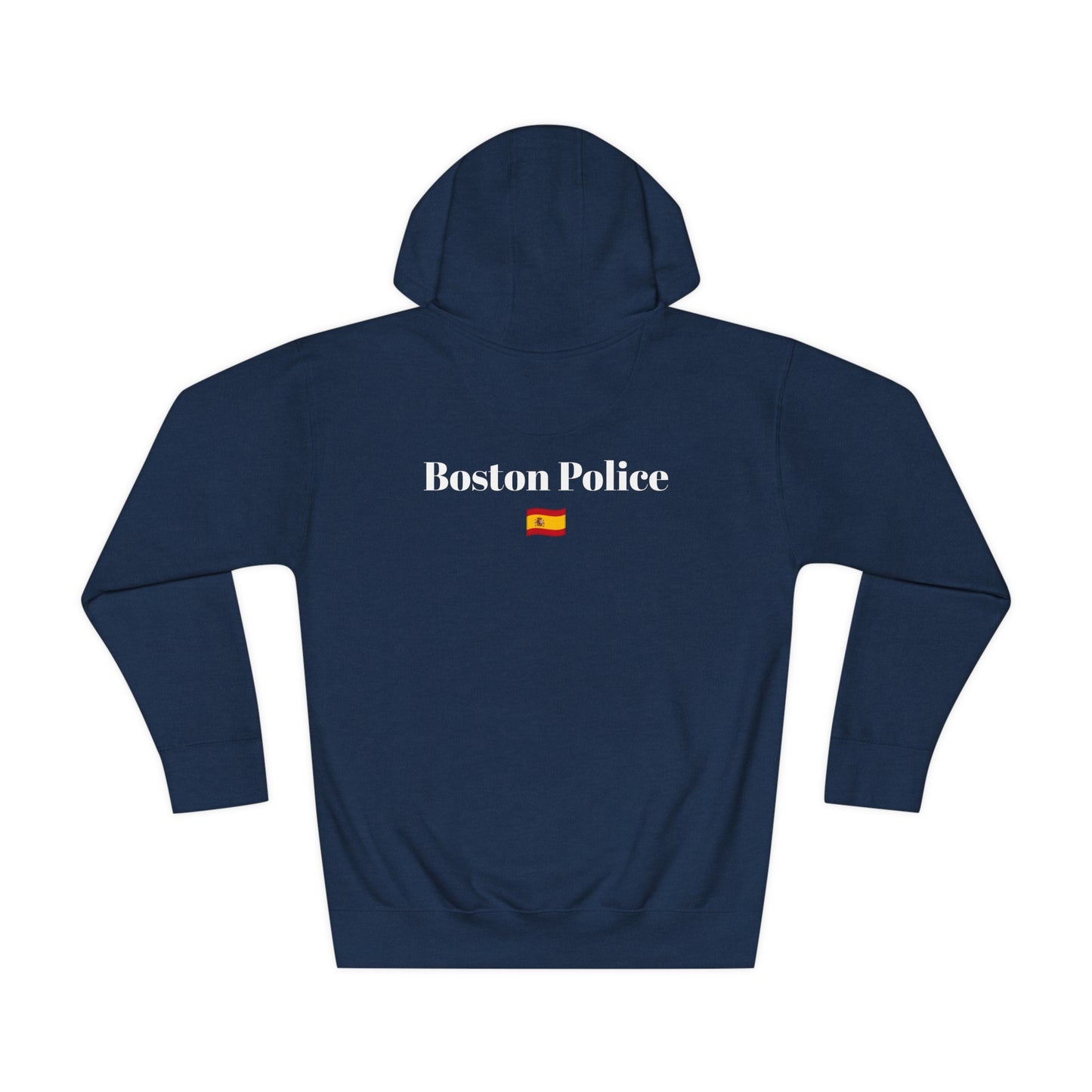 Boston Police (spain flag) EST. 1854 Unisex Fleece Hoodie (white writing)