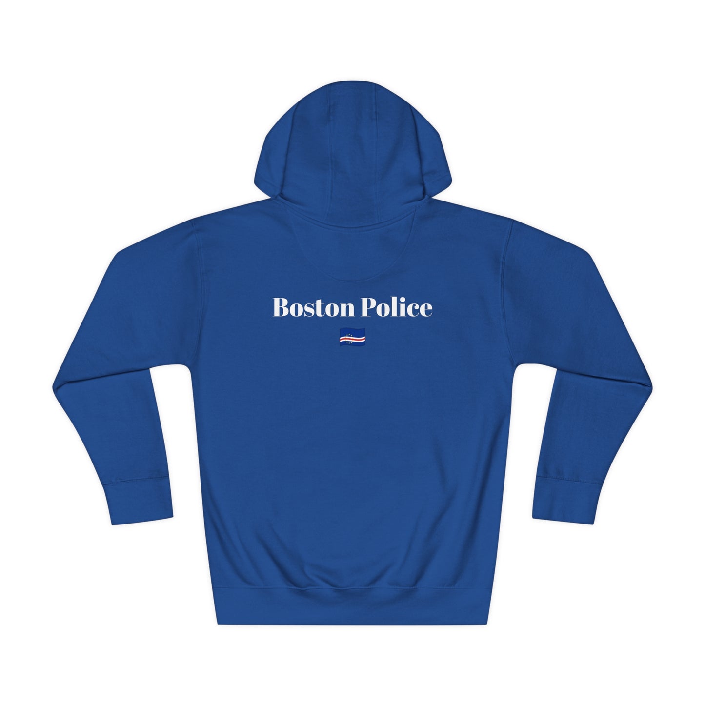 Boston Police (cape verde flag) EST. 1854 Unisex Fleece Hoodie (white writing )