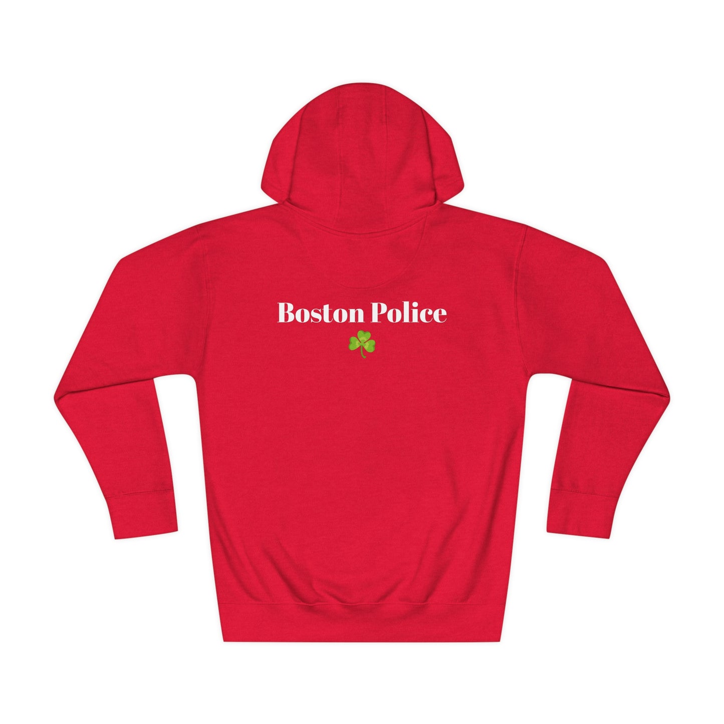 Boston Police (shamrock) EST. 1854 Unisex Fleece Hoodie (white writing)