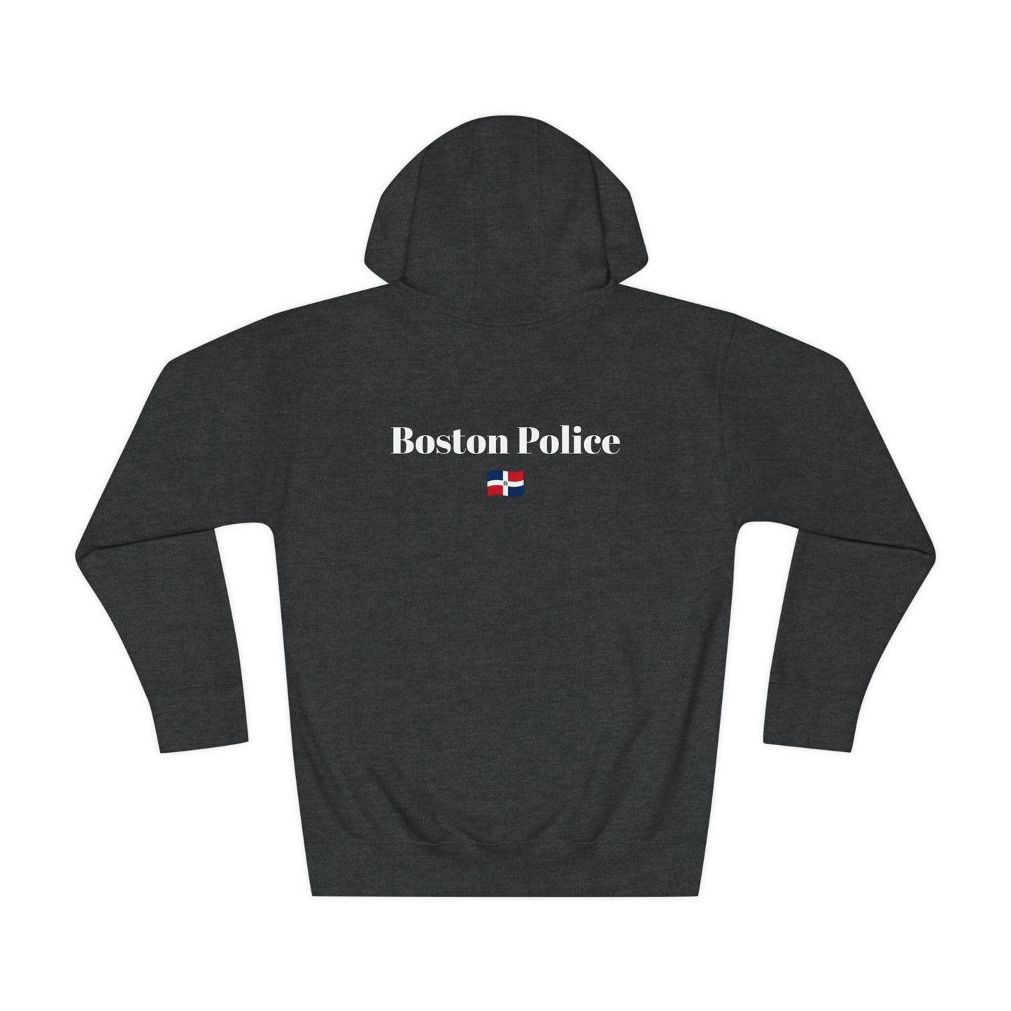 Boston Police ( dominican republic flag) EST. 1854 Unisex Fleece Hoodie (white writing)