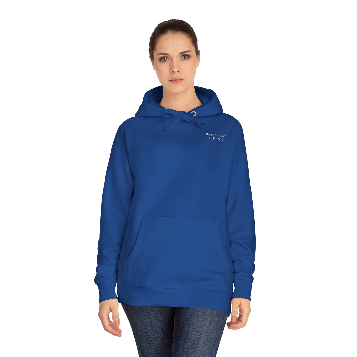 Boston Police (brazil flag) EST. 1854 Unisex Fleece Hoodie (white writing)