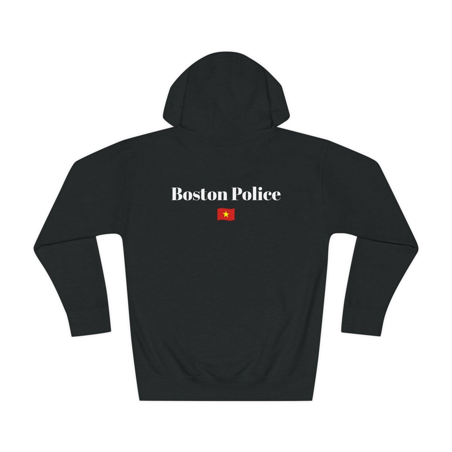 Boston Police (viet nam flag) EST. 1854 Unisex Fleece Hoodie (white writing)