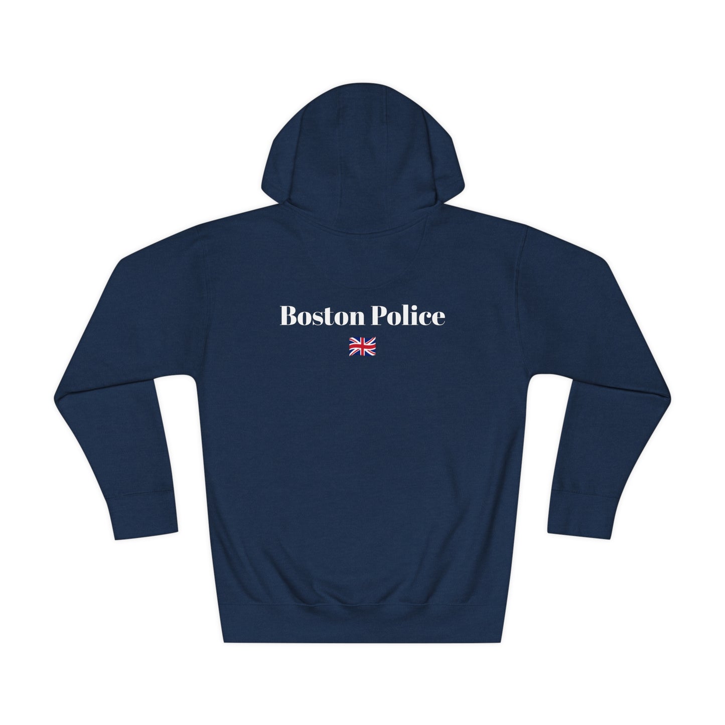 Boston Police (united kingdom flag) EST. 1854 Unisex Fleece Hoodie (white writing)