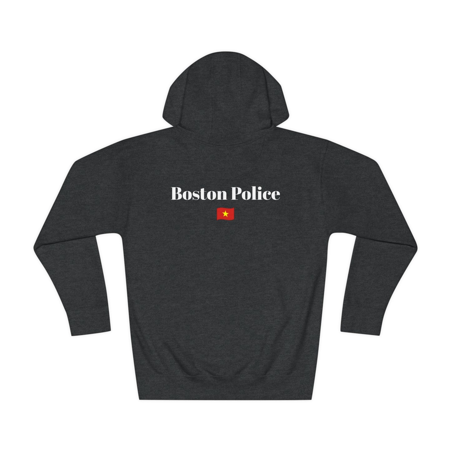 Boston Police (viet nam flag) EST. 1854 Unisex Fleece Hoodie (white writing)