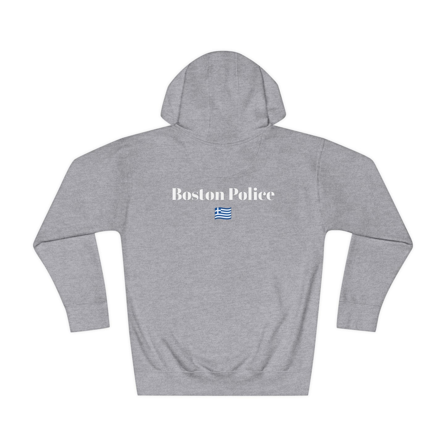 Boston Police (greek flag) EST. 1854 Unisex Fleece Hoodie (white writing)