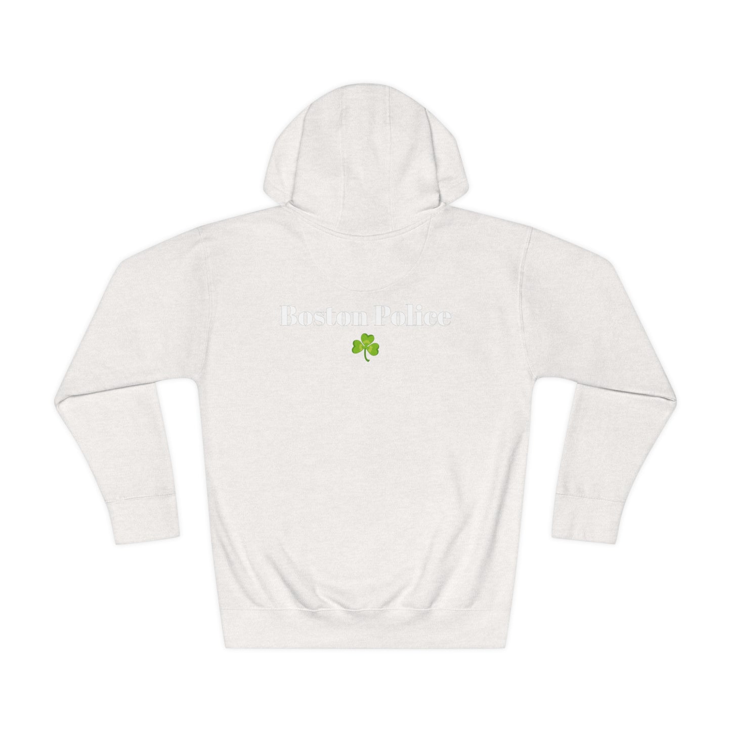 Boston Police (shamrock) EST. 1854 Unisex Fleece Hoodie (white writing)