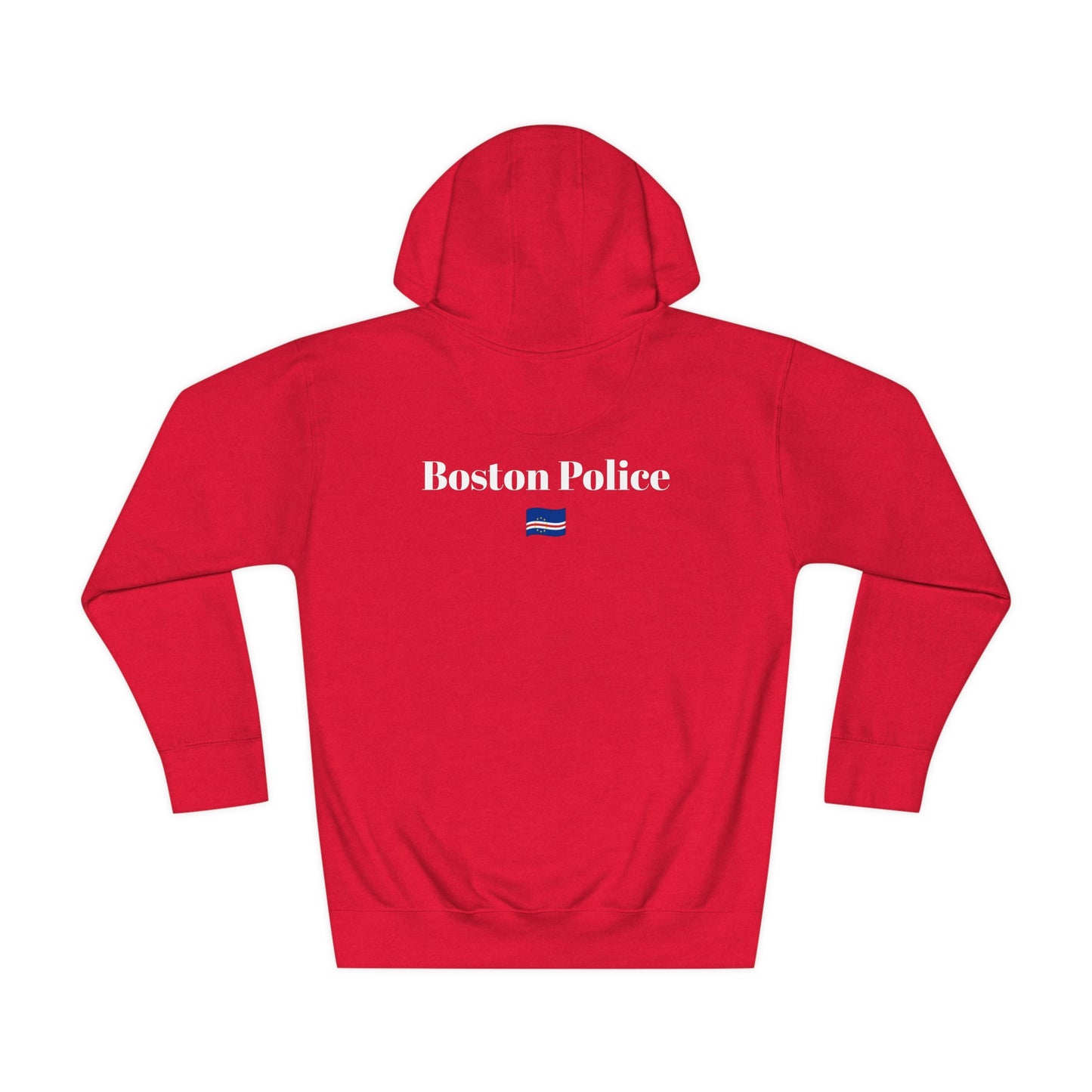 Boston Police (cape verde flag) EST. 1854 Unisex Fleece Hoodie (white writing )