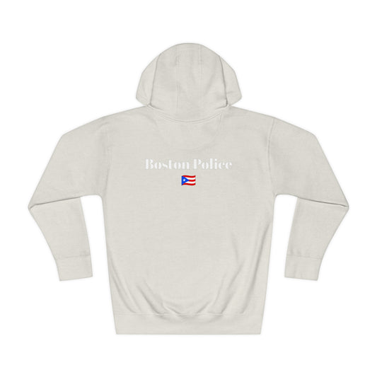 Boston Police (puerto rican flag) EST. 1854 Unisex Fleece Hoodie (white writing)